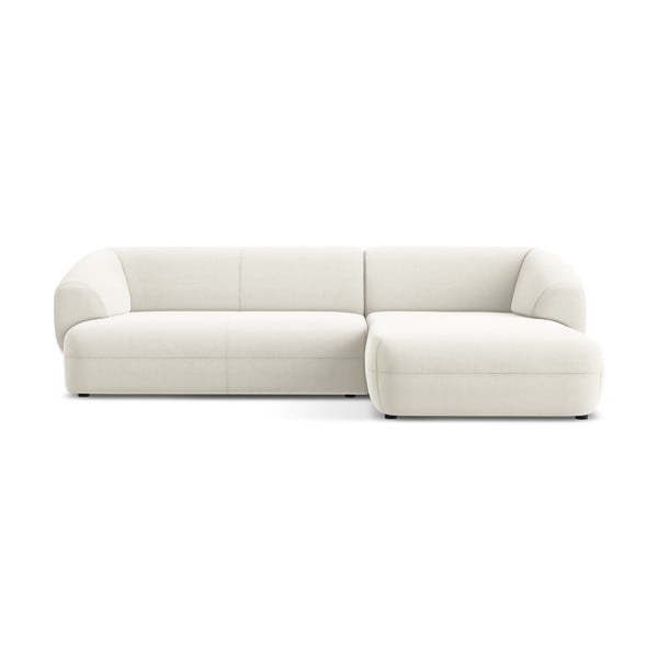 Biały aksamitny narożnik (prawostronny) Moana – Makamii