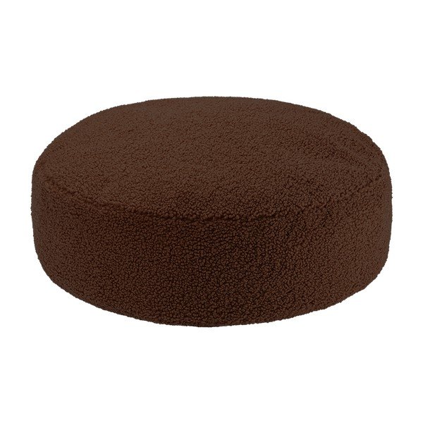 Ciemnobrązowy puf dziecięcy z materiału bouclé Warm Hazel – Wigiwama