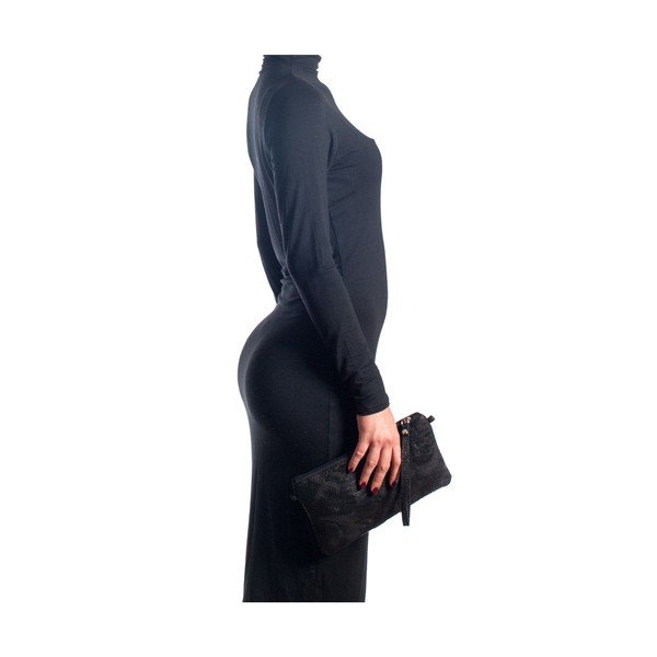 Torebka skórzana Carlita, czarna-image-4