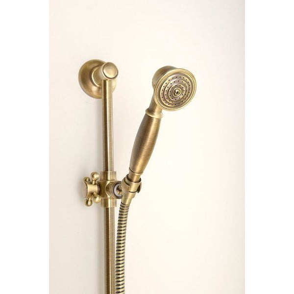 Ścienny drążek prysznicowy na słuchawkę z mosiądzu w kolorze brązu z suwakiem 67 cm Antea – Sapho-image-4