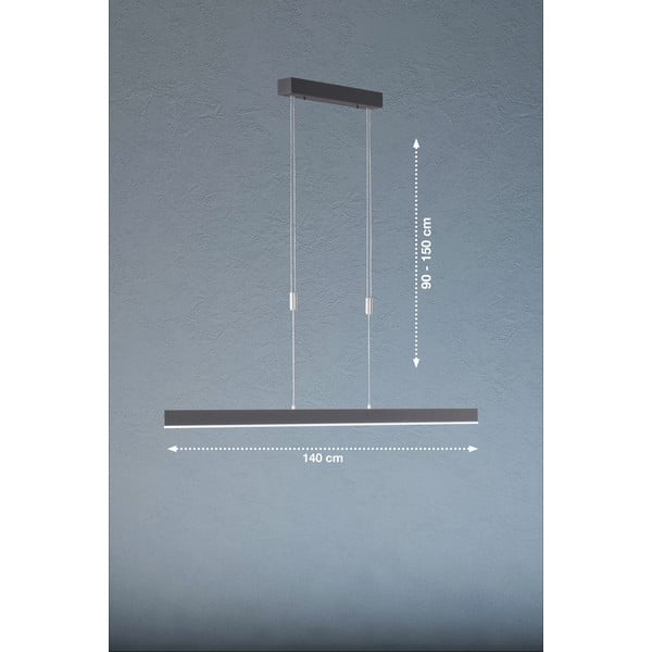 Czarna lampa wisząca LED ze ściemniaczem Straight – Fischer & Honsel-image-4