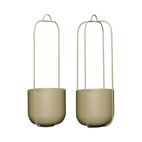 Metalowe wiszące osłonki na doniczki zestaw 2 szt. ø 16 cm Lotus – Hübsch