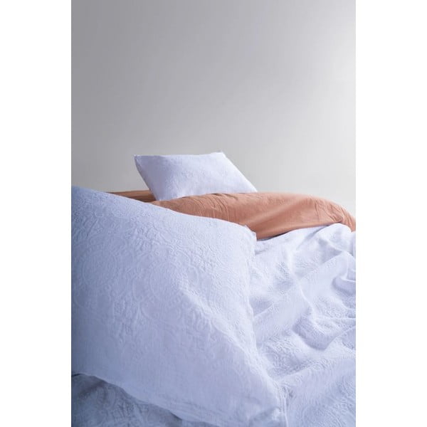 Biały zestaw narzuty na łóżko i poszewki na poduszkę żakardowy 180x240 cm Jacquard – Mila Home Luxury-image-3