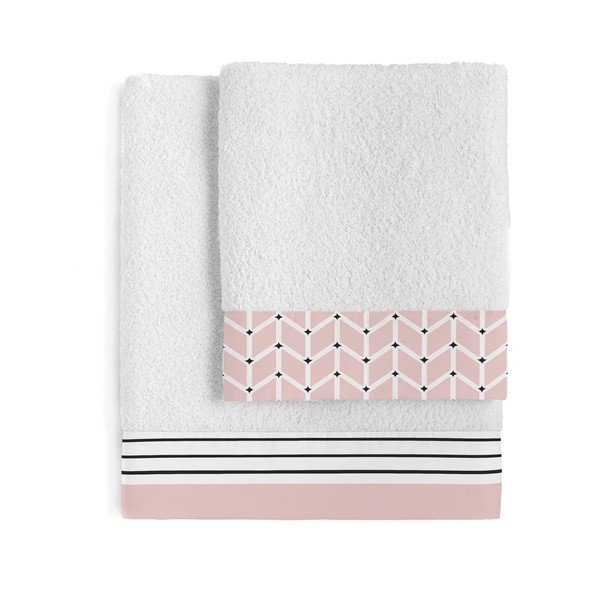 Zestaw 2 bawełnianych ręczników Blanc Blush