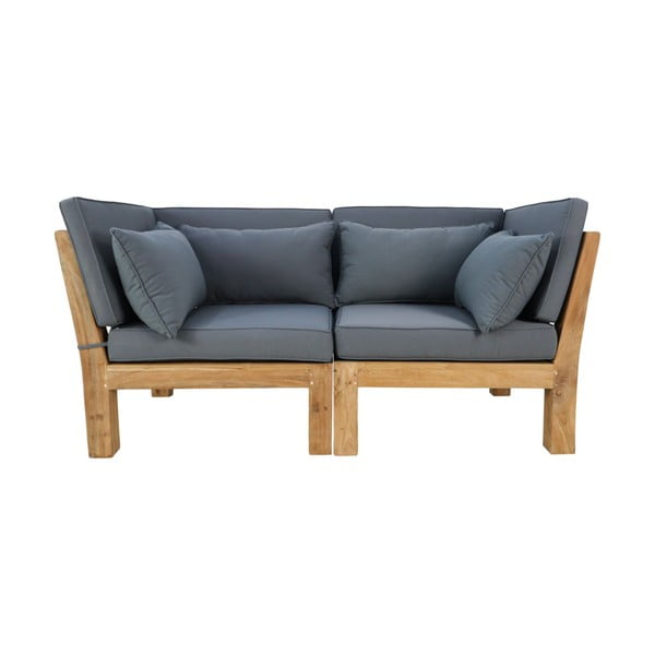 Szara sofa ogrodowa z drewna tekowego Aruba – HSM collection