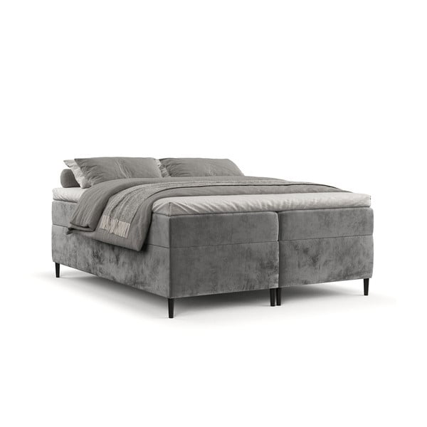 Ciemnoszare łóżko boxspring ze schowkiem 180x200 cm Araya – Maison de Rêve-image-2