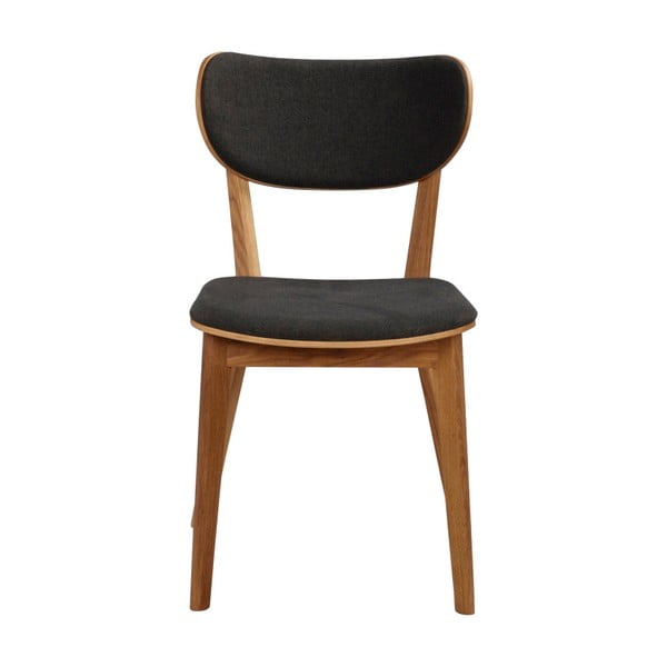 Brązowe dębowe krzesło do jadalni z grafitowym siedziskiem Rowico Cato-image-3