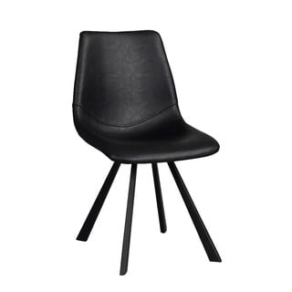 Czarne krzesło do jadalni z czarnymi nogami Rowico Alpha