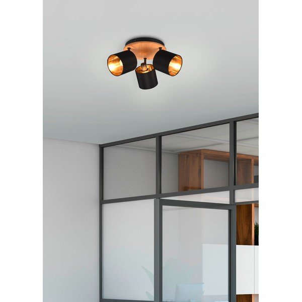 Czarno-naturalna lampa punktowa ø 12 cm Tommy – Reality-image-1