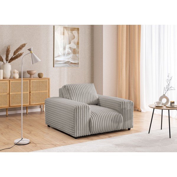 Jasnoszary sztruksowy fotel Justin – Ropez-image-4