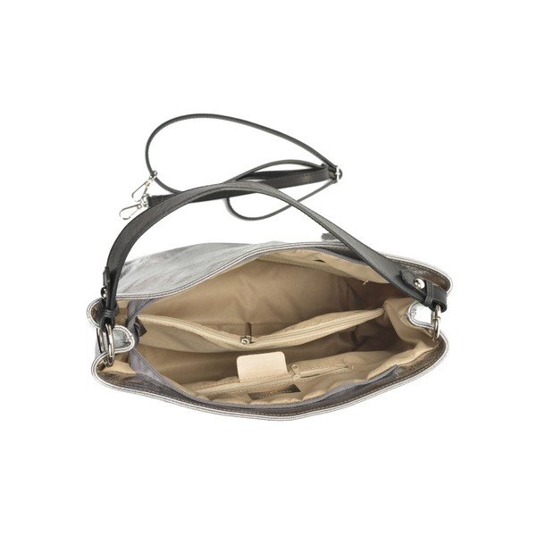 Torebka skórzana w srebrnej barwie Mangotti Bags Studo-image-2