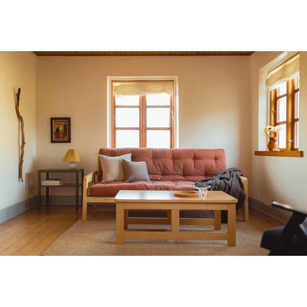 Sofa rozkładana ze sztruksową tapicerką Karup Design Grab Raw/Natural-image-1