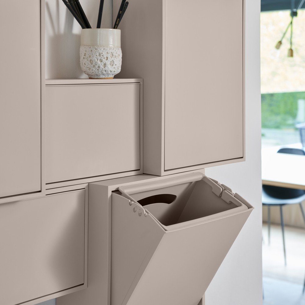 Jasnoszary kosz na śmieci do segregacji odpadów/ścienny z plastiku z recyklingu Recycling Box – ReCollector (zdjęcie 3)