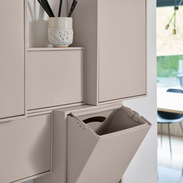 Jasnoszary kosz na śmieci do segregacji odpadów/ścienny z plastiku z recyklingu Recycling Box – ReCollector-image-3