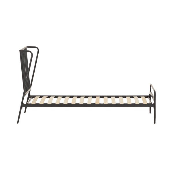 Czarne metalowe łóżko Kave Home Narlu, 90 x190 cm-image-2