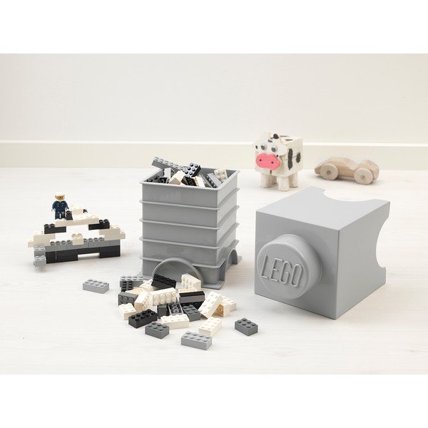 Szary dziecięcy pojemnik LEGO® Cuboid-image-1