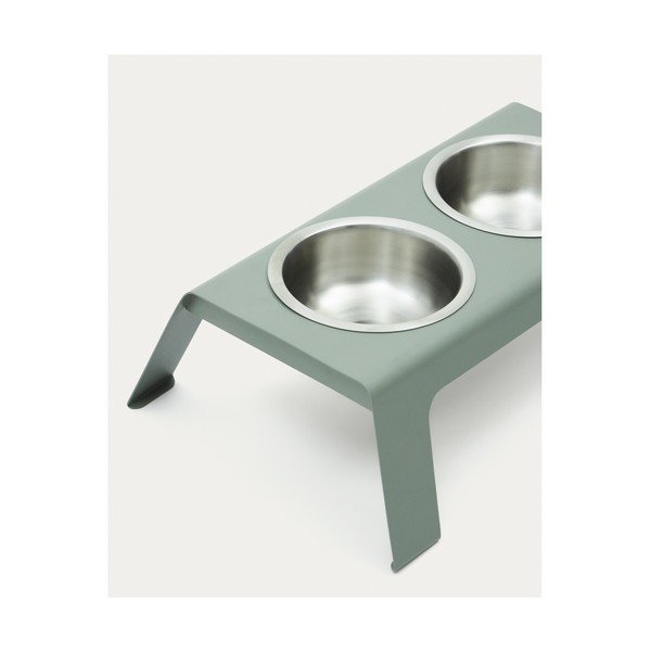 Zestaw misek ze stojakiem ze stali nierdzewnej dla psów Rocky – Kave Home-image-1