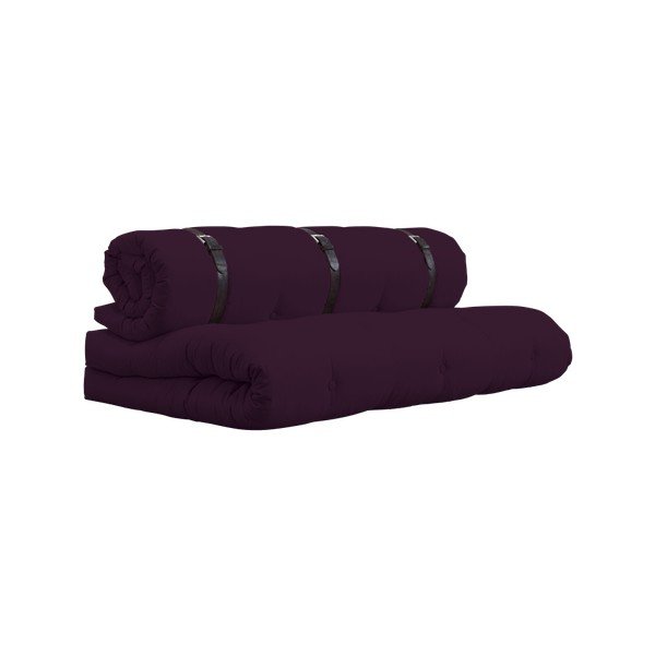 Sofa rozkładana ze skórzanym paskiem Karup Buckle Up Purple Plum-image-4