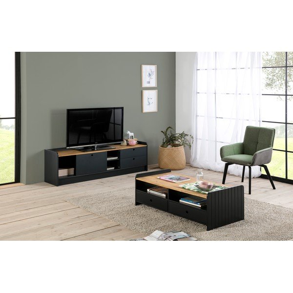 Szary stolik z blatem z drewna sosnowego Marckeric Monte-image-4