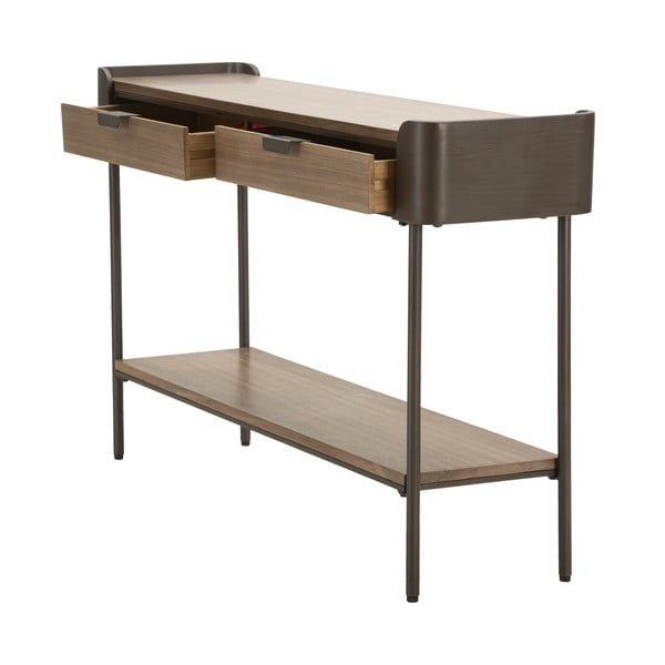 Brązowa konsola z litego drewna jodłowego 31x120 cm Toronto – Mauro Ferretti-image-3