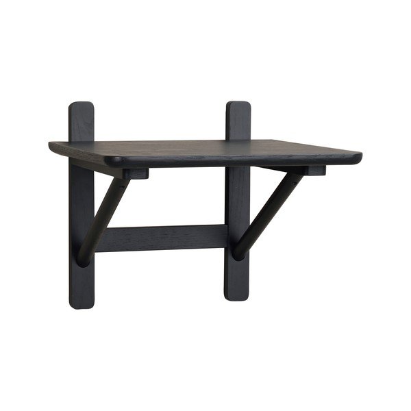 Czarna szafka nocna w dekorze dębu z półką Camrose – Rowico-image-2