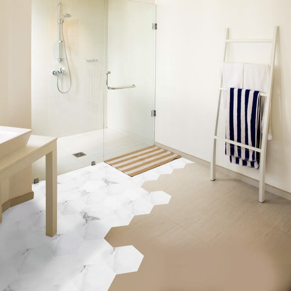 Zestaw 10 naklejek na podłogę Ambiance Hexagon-image-2