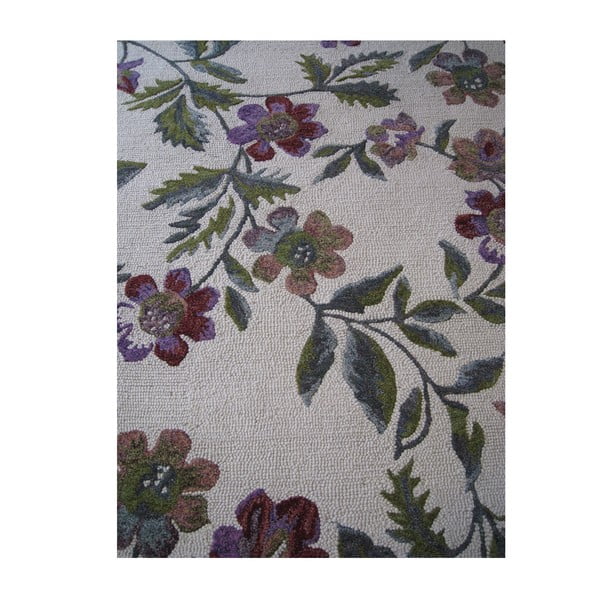 Wełniany dywan Florid Green, 140x200 cm