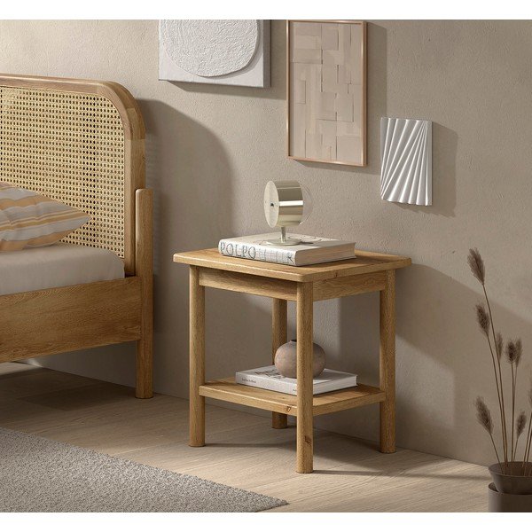 Szafka nocna z litego drewna dębowego w naturalnym kolorze Olive – Vipack-image-1