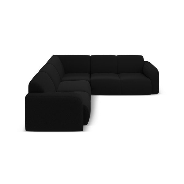 Czarny narożnik z materiału bouclé (strona zmienna/w kształcie litery L) Molino – Micadoni Home