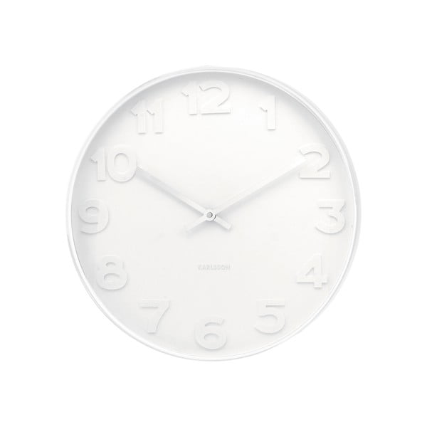 Biały zegar Karlsson Time Mr. White, ø 51 cm