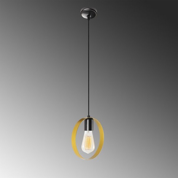 Czarna metalowa lampa wisząca w złotym kolorze Opviq lights Simeon-image-1