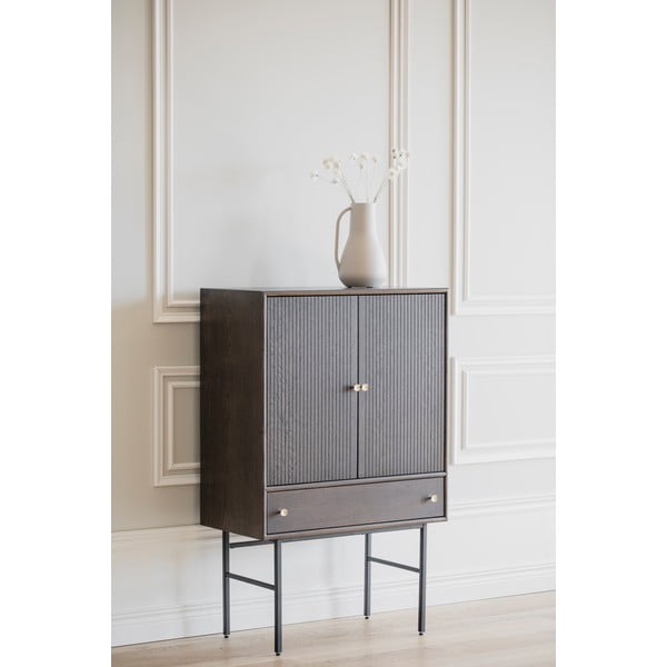 Brązowa komoda z fornirem dębowym Rowico Clearbrook, szer. 79 cm-image-3