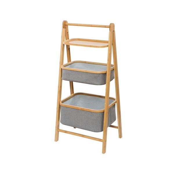 Regał łazienkowy z 2 koszykami i półką Wenko Bamboo-image-2