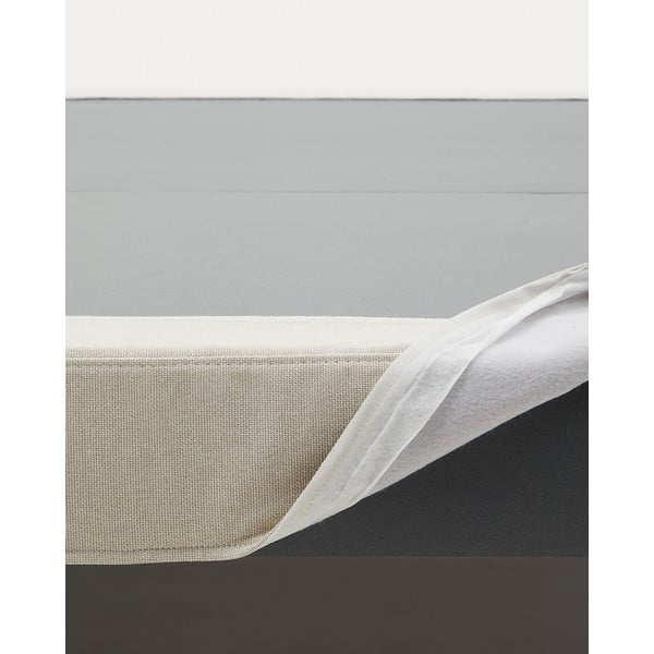 Beżowe tapicerowane łóżko dwuosobowe 160x200 cm Ofelia – Kave Home-image-3