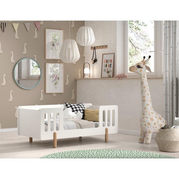 Białe łóżeczko z litego drewna sosnowego 70x140 cm SMILE – Vipack-image-1
