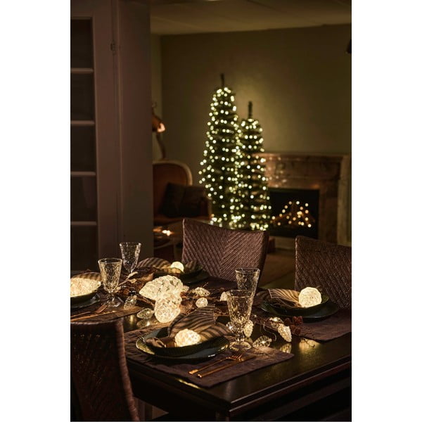 Biała wisząca świąteczna dekoracja świetlna ø 5 cm Celina – Sirius-image-3