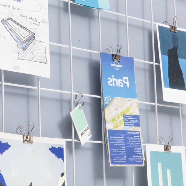 Biała metalowa kratka-organizer Reminder, 50x70 cm-image-4