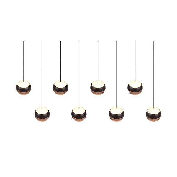 Lampa wisząca LED w czarno-miedzianym kolorze z metalowym kloszem Orbit – Trio Select-image-1