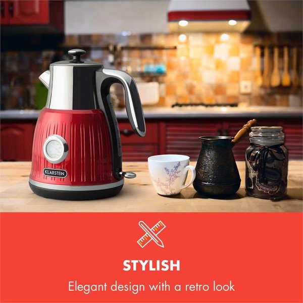 Czerwony czajnik elektryczny Klarstein Cancan-image-1