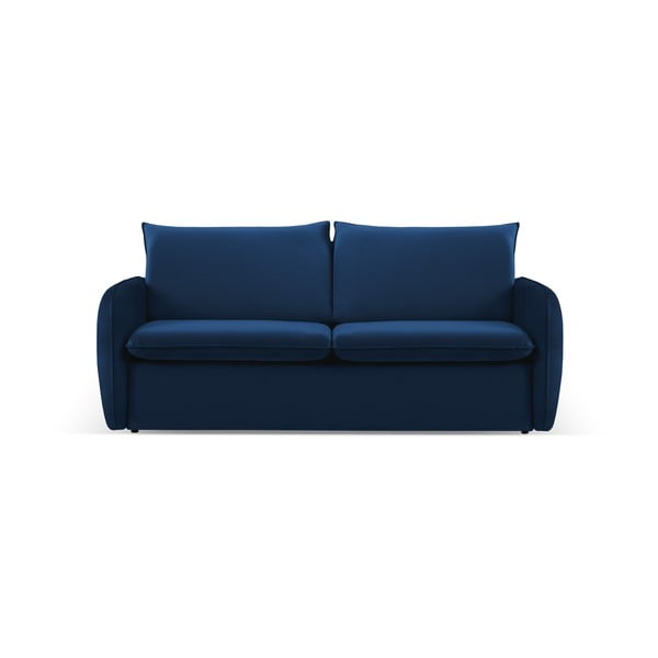 Ciemnoniebieska aksamitna rozkładana sofa 194 cm Vienna – Cosmopolitan Design