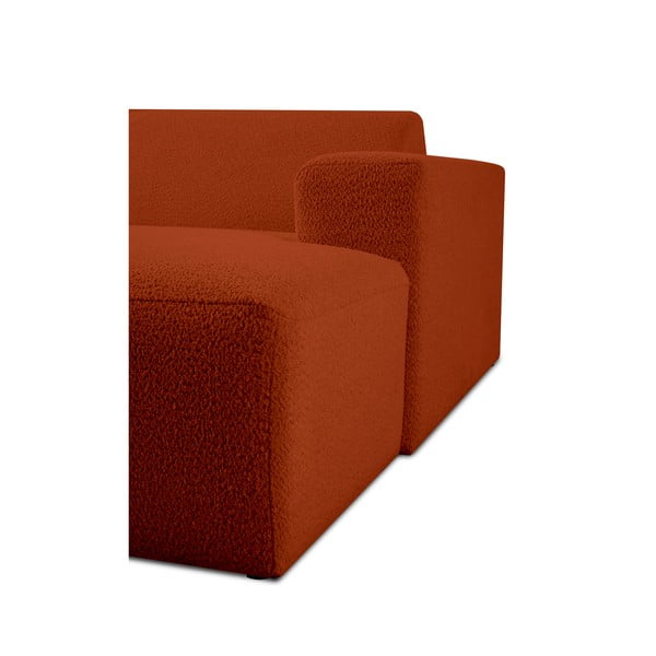 Ceglasty moduł sofy z materiału bouclé (prawostronny) Roxy – Scandic-image-4