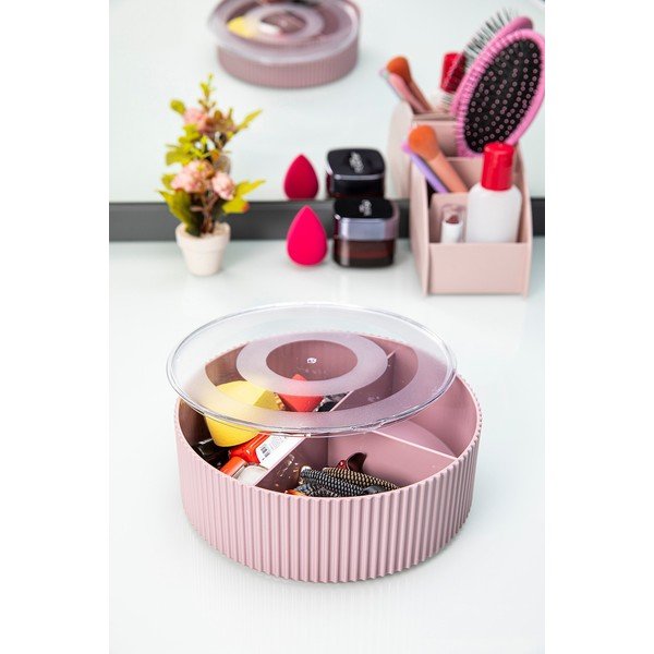 Różowy plastikowy organizer łazienkowy – Mioli Decor-image-1