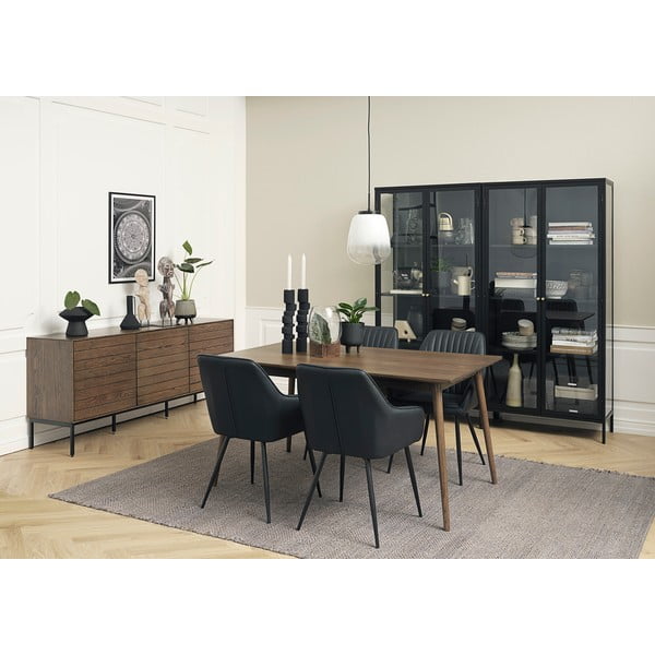 Czarna metalowa witryna 90x190 cm Carmel – Unique Furniture-image-1