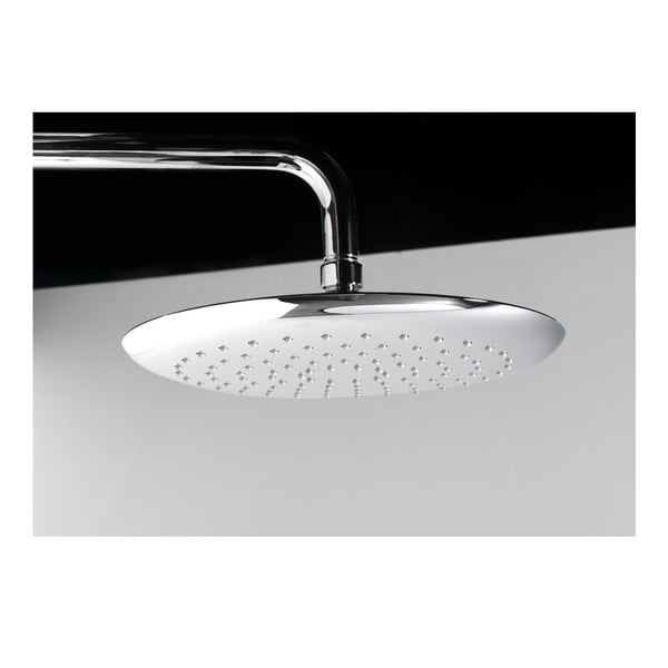 Zestaw prysznicowy z mosiądzu w kolorze srebra z połyskiem z baterią z termostatem, deszczownicą i słuchawką prysznicową 131 cm Solaris – Sapho-image-4