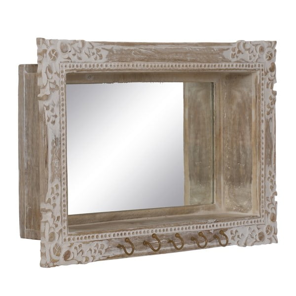 Lustro ścienne z drewnianą ramą 61x38 cm – Ixia-image-1