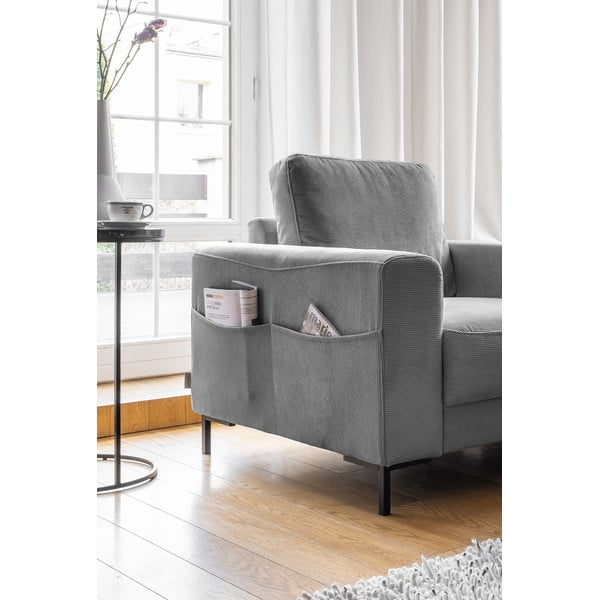 Szary sztruksowy fotel Lofty Lilly – Miuform-image-3