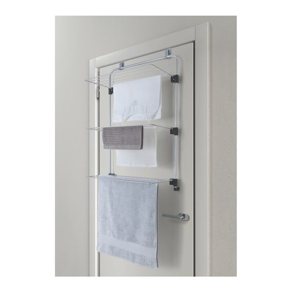 Wisząca suszarka na pranie w kolorze srebra 11 m Gale – Metaltex-image-4