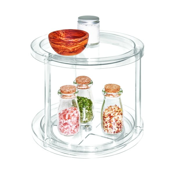 Okrągły obrotowy dwupoziomowy stojak na pojemniki iDesign The Home Edit, ⌀ 24,1 cm-image-2