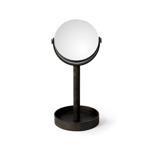 Lusterko stołowe z półeczką z drewna dębowego Wireworks Magnify Dark-image-2