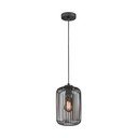 Czarna lampa wisząca z metalowym kloszem ø 16 cm Cage – Fischer & Honsel